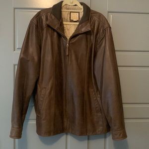 Jos A Bank Men’s Leather Bomber Jacket